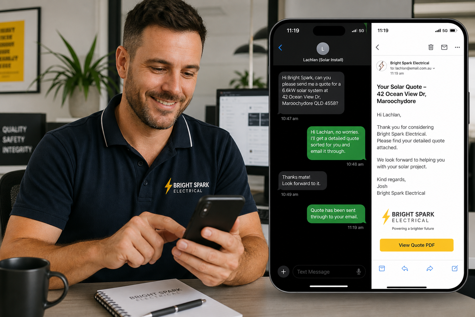 SMS vs Email for Sending Quotes: Which Gets More Solar and Electrical Jobs Signed?